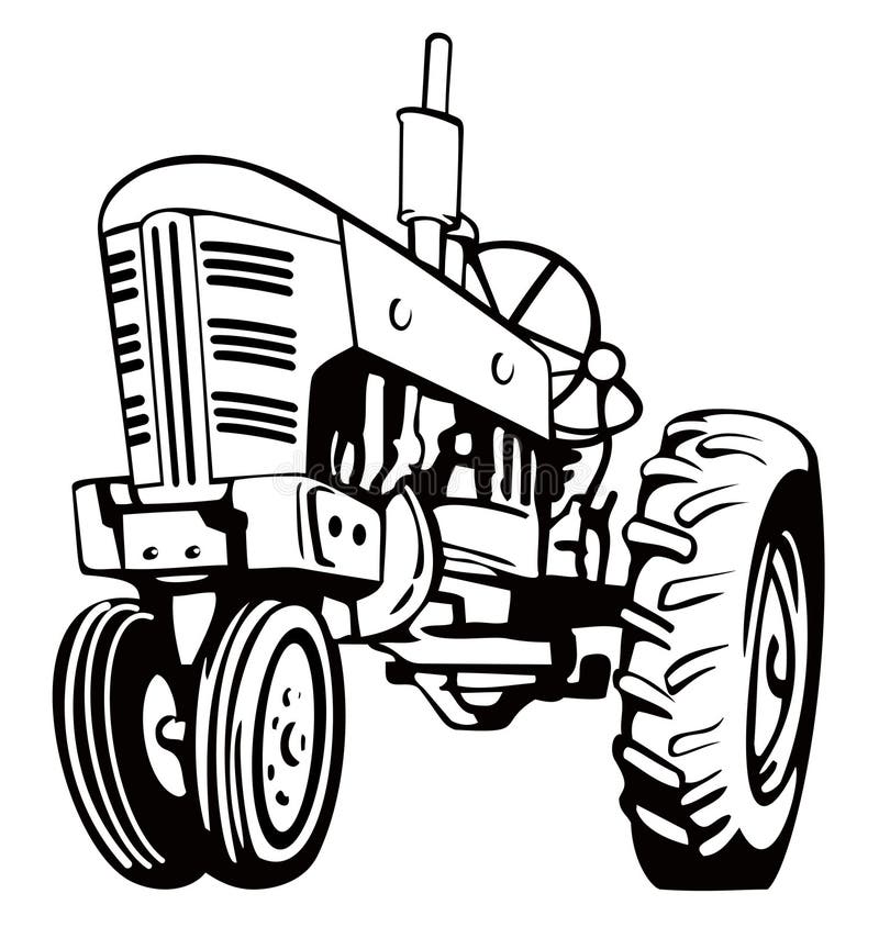 Vintage tractor stock illustration. Image of machinery - 3147421