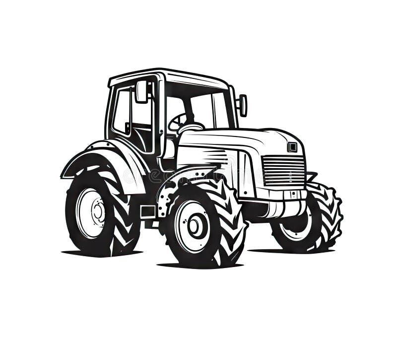 Hand Drawn Farm Tractor. Doodle Sketch Stock Vector - Illustration of  style, icon: 223338572