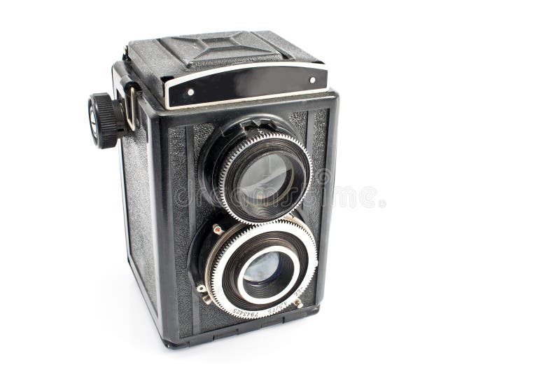 Vintage two lens photo camera royalty free stock photography