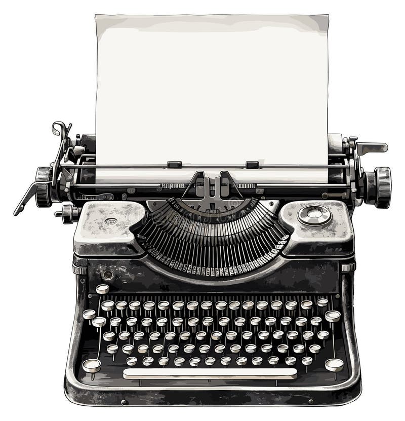 type your text here printed on a sheet of paper on a vintage typewriter.  writer, journalist Stock Photo