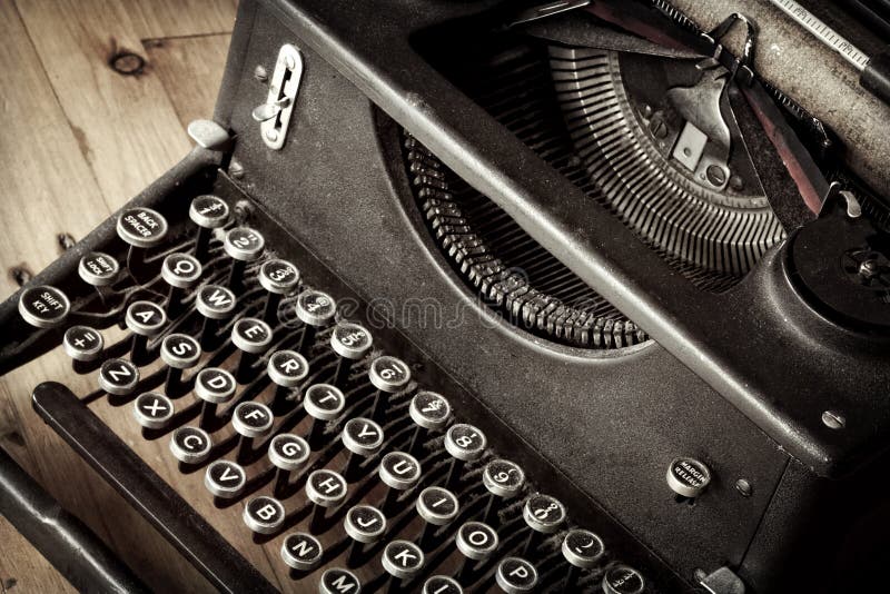 Vintage typewriter keys stock image. Image of industry 1093875