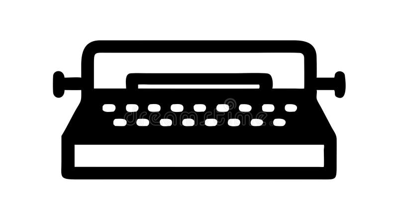Vintage Typewriter Icon, Writing Journalism Novel, vector design Generative AI vector illustration