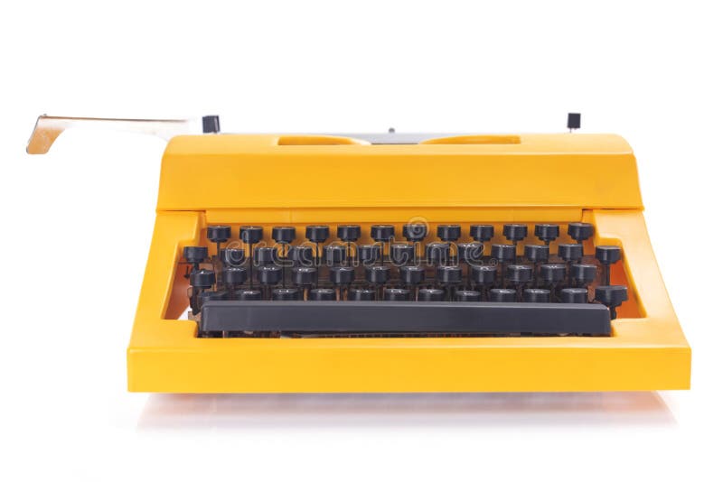 Retro Typewriter Front View Isolated White Stock Photos Free