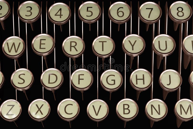 Vintage Typewriter Letters stock vector. Illustration of illustration