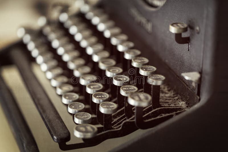 Vintage typewriter keys stock image. Image of industry 1093875