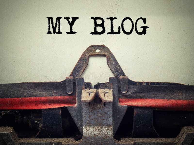 Vintage typewriter my blog text stock photography
