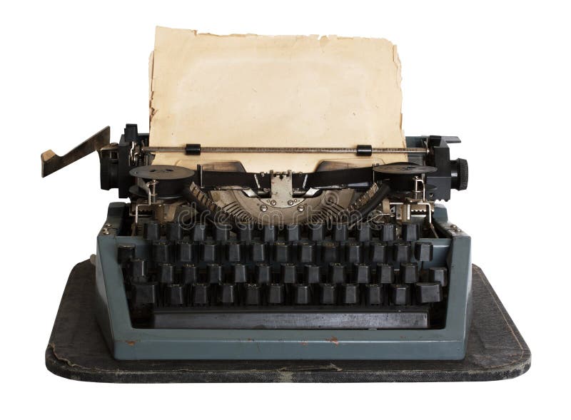 Vintage Typewriter with Paper Isolated Stock Photo Image of machine