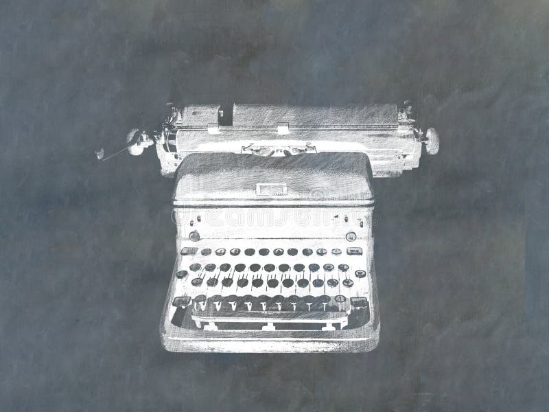 Vintage Typewriter sketch stock photo. Image of graphic 238145228