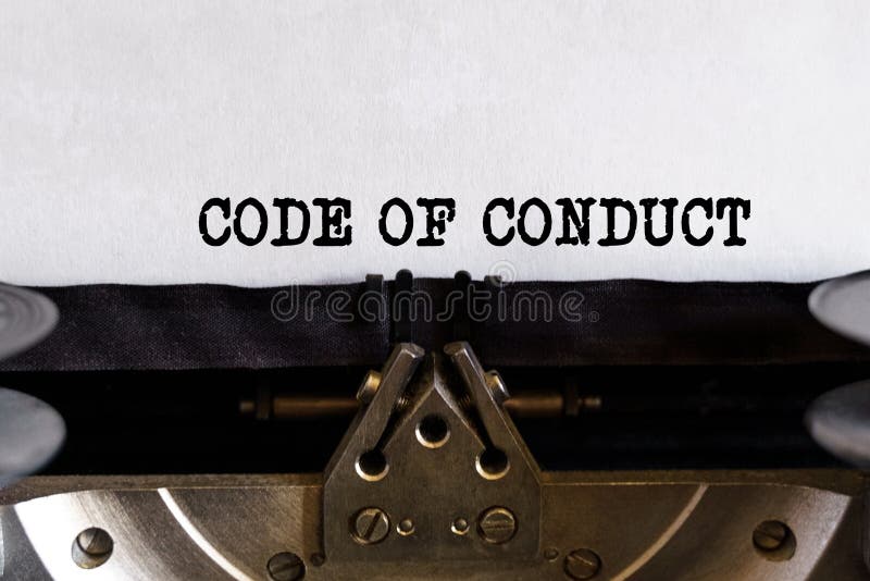 Vintage typewriter with typed text - CODE OF CONDUCT