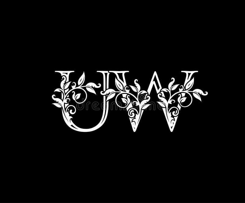 Vintage U, W and UW Letter Logo. Graceful Floral Flower Alphabet Mark for Letter Stamp, Weeding Card, Brand Name, Restaurant, Stock Illustration - Illustration of alphabet, fashion: 185435516 Vintage U, W and UW Letter Logo. Graceful Floral Flower Alphabet Mark for Letter Stamp, Weeding Card, Brand Name, Restaurant, Stock Illustration - Illustration of alphabet, fashion: 185435516