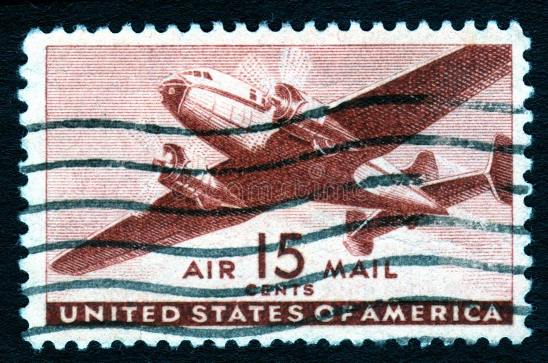 Vintage USA Airmail 15c Stamp royalty free stock image