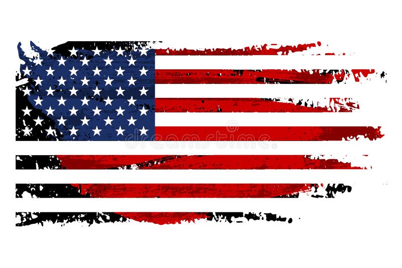 Vector American flag on grunge texture. 