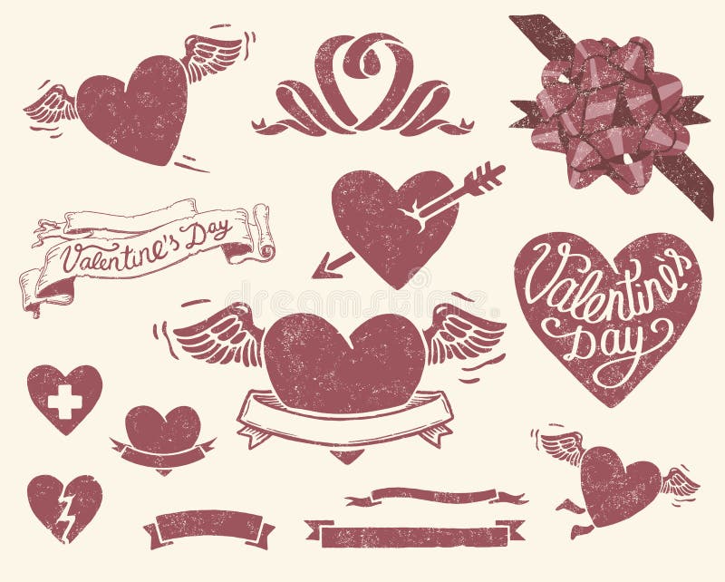 Vintage Valentineâ€™s day set