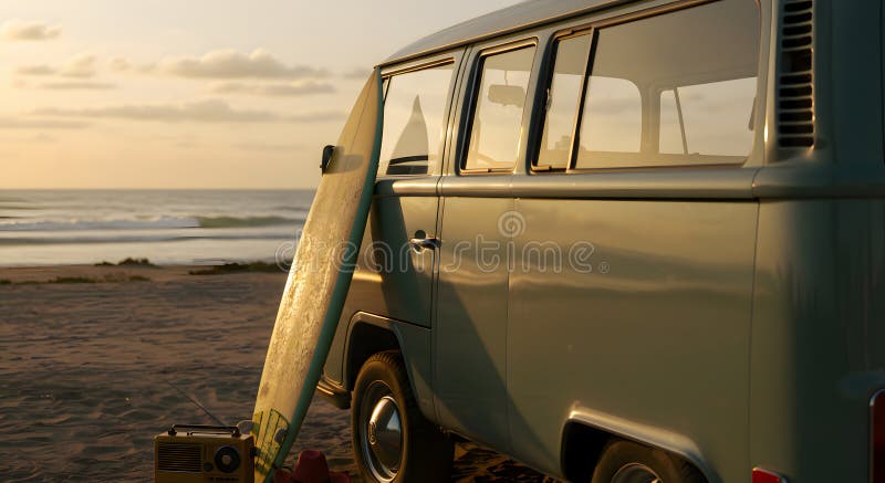 Vintage Santa Barbara Hippie Van Beach Surfer T-Shirt Vintage Santa Barbara Hippie Van Beach Surfer T-Shirt