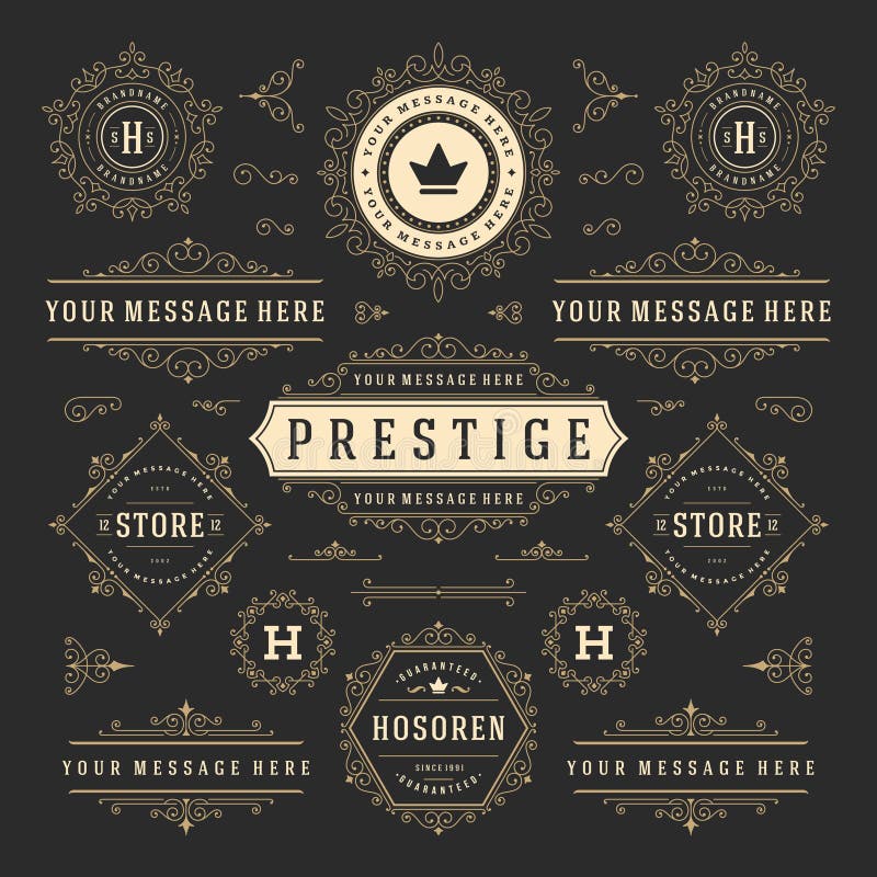 Vintage Retro Ornaments Logo Stock Illustrations – 7,375 Vintage Retro ...