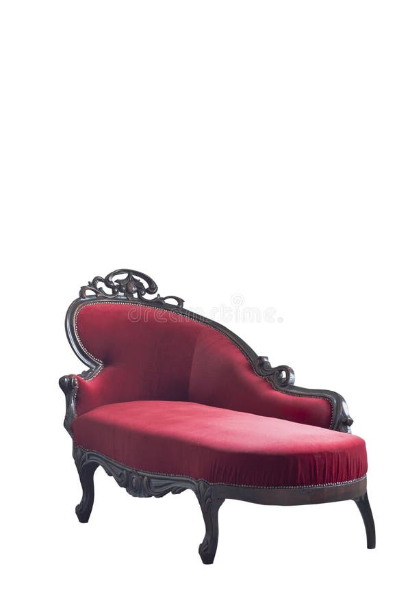 Red chair vintage style on white background. Red chair vintage style on white background