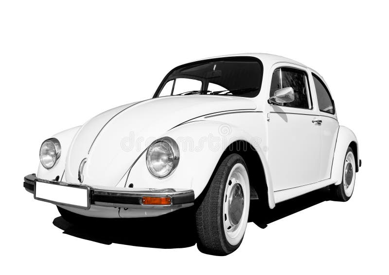 Imagen blanca de Volkswagen Beetle.  Imagen de transporte -