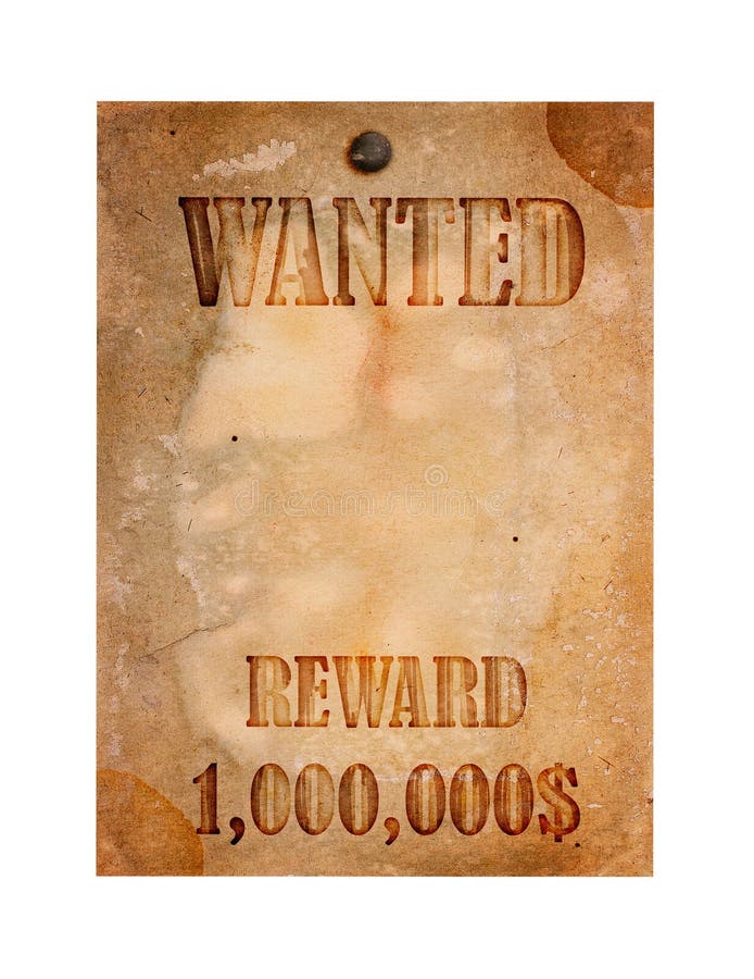 Vintage wanted poster stock image