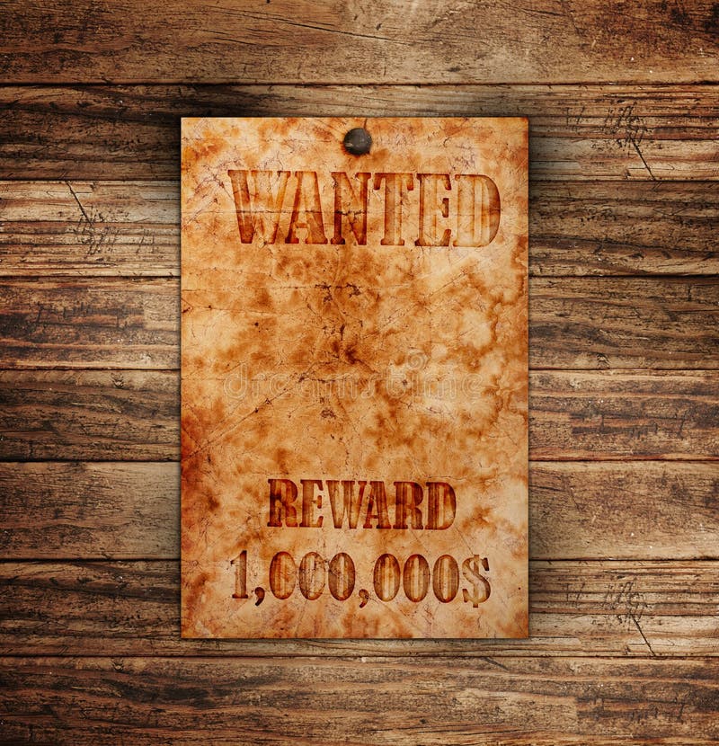Vintage wanted poster stock photos