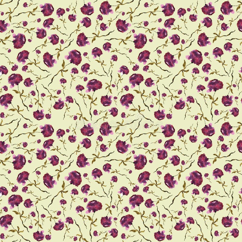 Vintage Watercolor Seamless Pattern with Flowers. Print for Wallpaper, Textiles, Clothing, Fabrics Stock Illustration - Illustration of decoration, branch: 138801159 Vintage Watercolor Seamless Pattern with Flowers. Print for Wallpaper, Textiles, Clothing, Fabrics Stock Illustration - Illustration of decoration, branch: 138801159