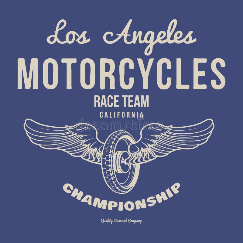 Vintage Wheel with Wings Illustration for Tshirts Prints. Vector Stock