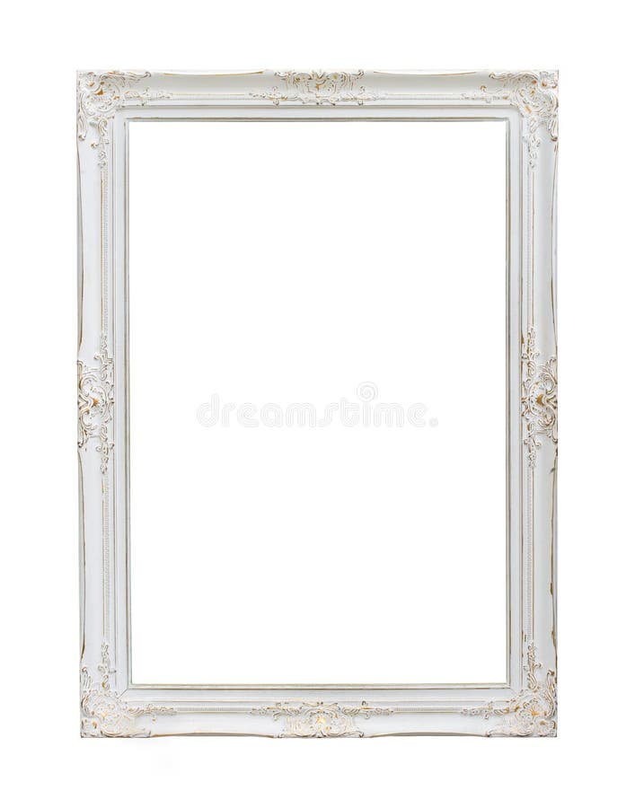 Vintage Picture Frames on White Brick Wall Stock Image Image of