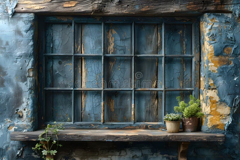 Vintage Window Frames with Timeless Elegance Stock Illustration