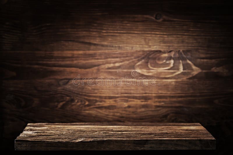 Vintage wood table background of free space