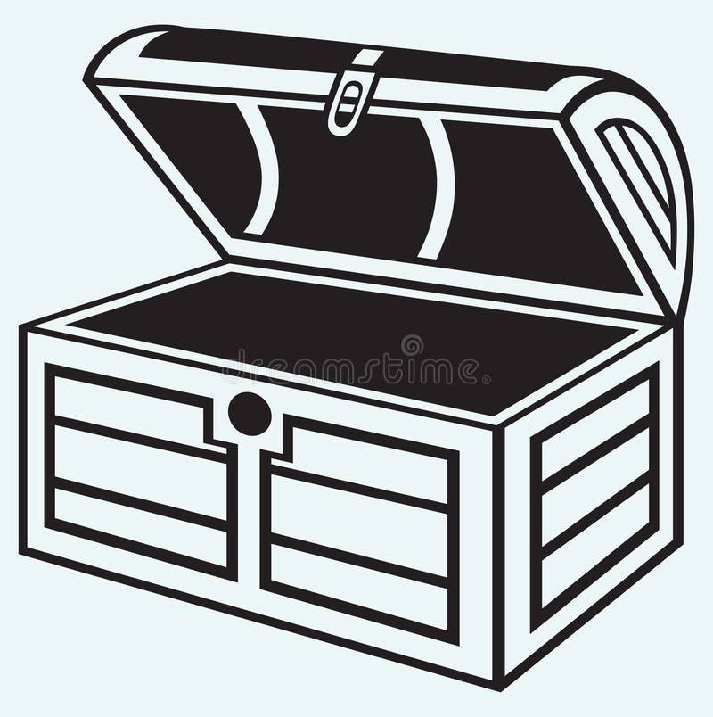 Old chest with gold coins stock vector. Illustration of hand 112192528