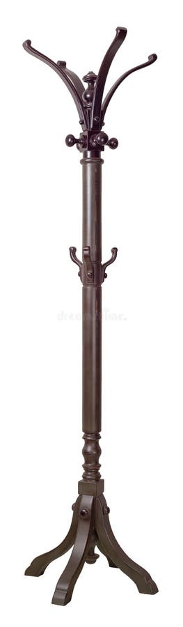 Vintage wooden coat hanger stand isolated on white including clipping path