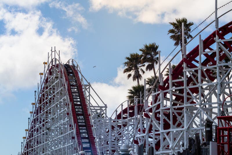 Vintage Wooden Roller Coaster Stock Photo Image of cloudy, landmark