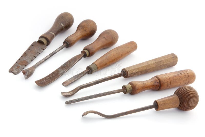 Vintage Woodworking Tools stock image. Image of white - 3565723
