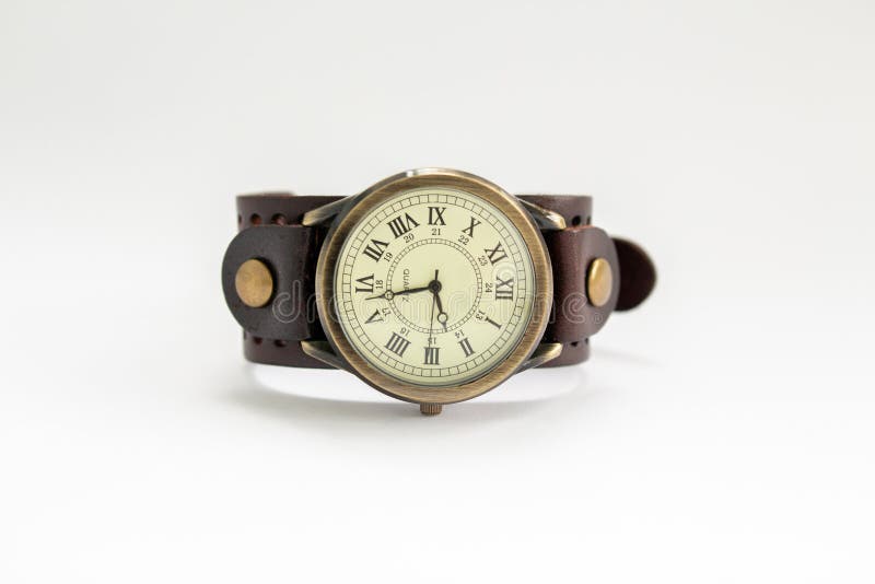 vintage wristwatch on a white background