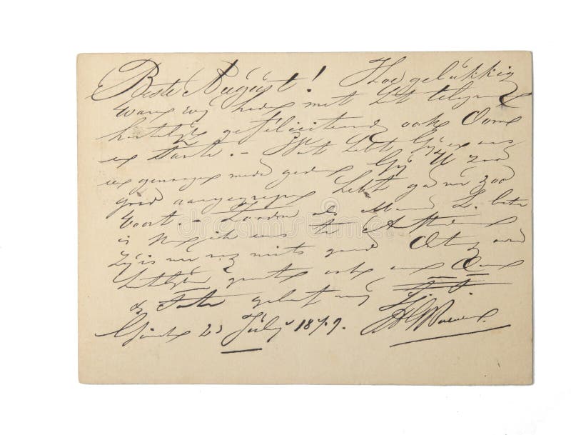 Vintage written document stock image. Image of instant - 23723841