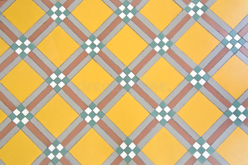 Vintage yellow floor tile stock image. Image of house - 25871691