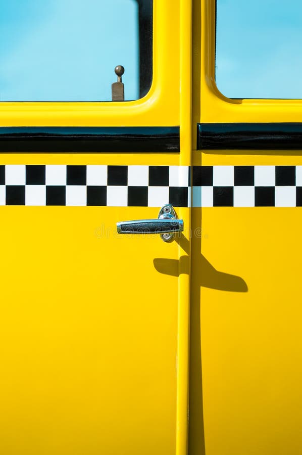 Vintage yellow taxi door panel