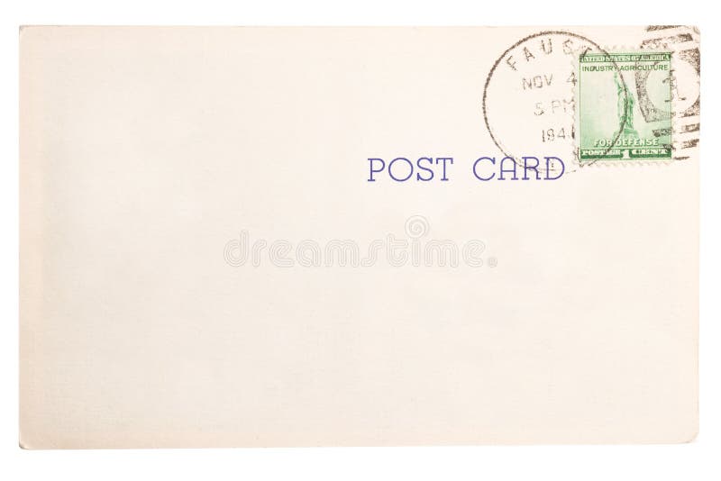 Vintage Postcard 1 Cent Stamp Stock Image - Image of postale, stamp ...