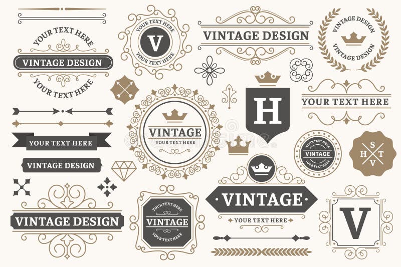 Vintage-Zeichenrahmen Alte dekorative Rahmenkonstruktion, Retro-Etikettenelemente und luxuriöser Vintage-Ränder-Vektorsatz vektor abbildung Vintage-Zeichenrahmen Alte dekorative Rahmenkonstruktion, Retro-Etikettenelemente und luxuriöser Vintage-Ränder-Vektorsatz vektor abbildung