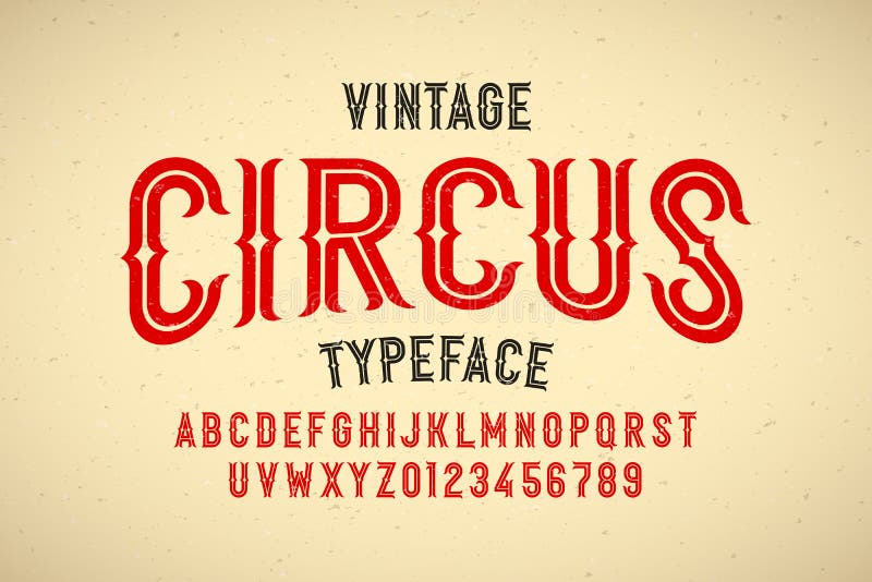 Vintagelstijl Circus-lettertype