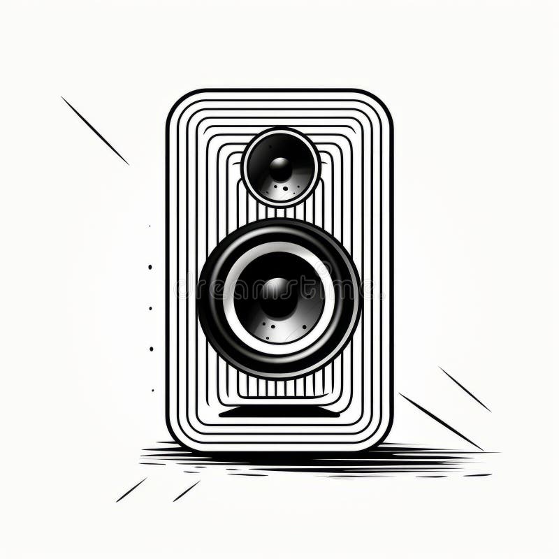 Vintagener Grafikdesign-Sound-Lautsprecher mit fetten Farben lizenzfreie abbildung