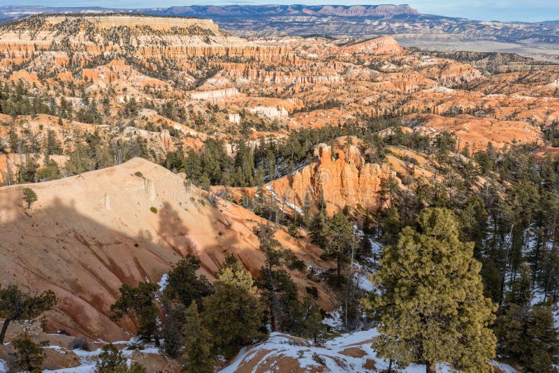 Vinterlandskap Bryce Canyon Utah arkivbilder