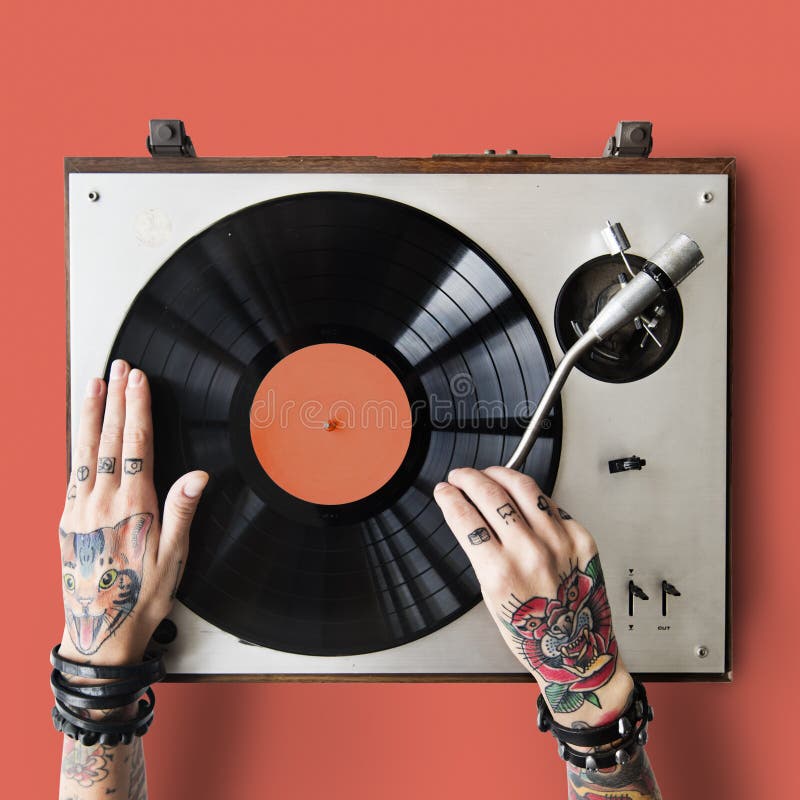 Tattoo Woman With Music Vinyl Record Disc With Player Stock Photo -  Download Image Now - iStock