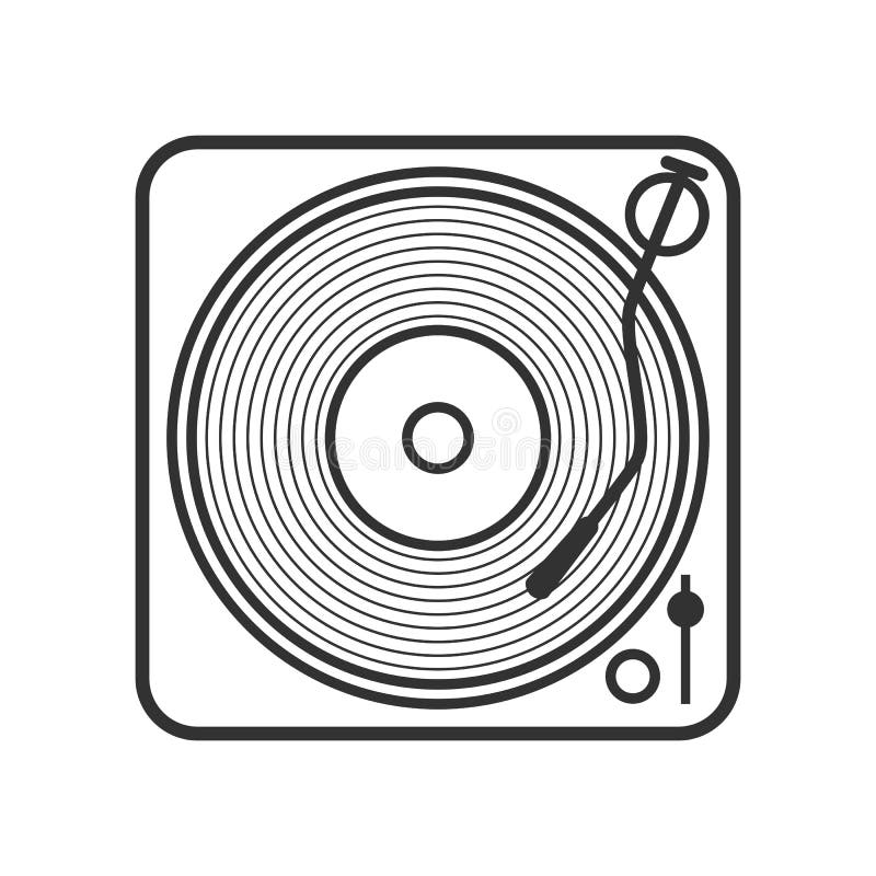 Vinyl LP Record Outline Flat Icon on White Stock Vector - Illustration ...