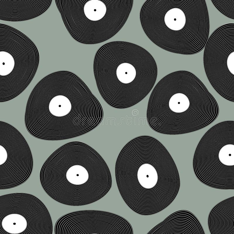 Vinyl LP seamless pattern. Retro music background. Vinyl discs a stock illustration Vinyl LP seamless pattern. Retro music background. Vinyl discs a stock illustration