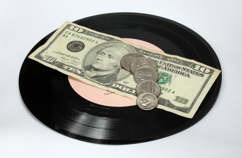 Vinyl and money. stock image. Image of record, music 59310599
