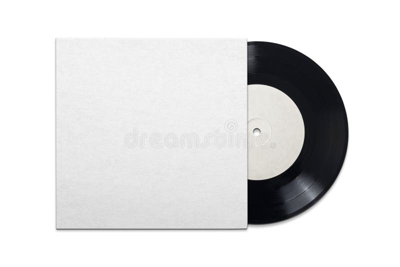 Vinyl Record in Cardboard Cover on White Background Stock Photo Image