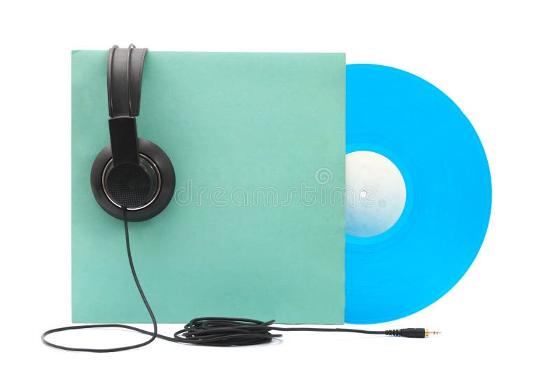 Vinyl Record with Headphones stock image Vinyl Record with Headphones stock image