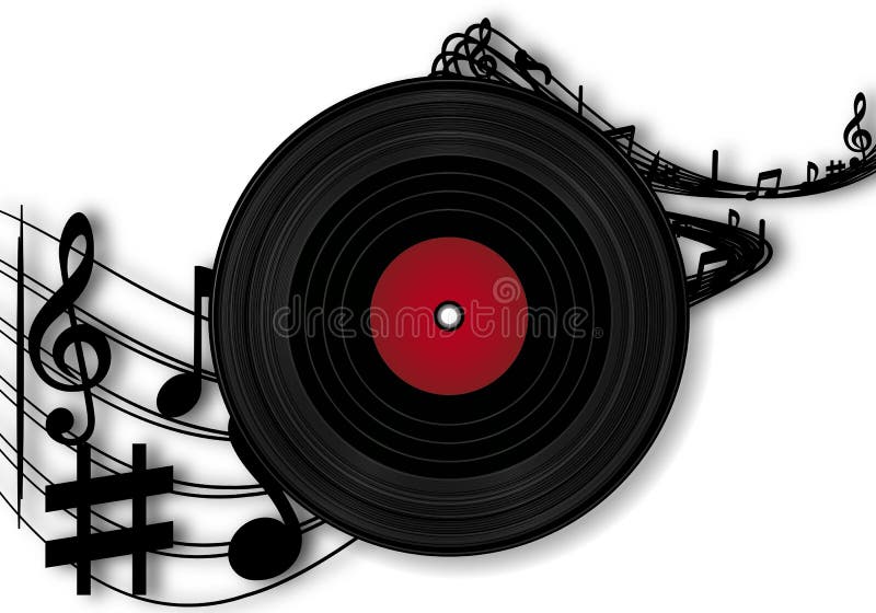 Vintage Coloured Vinyls Records Set Isolated Stock Illustration 30927538