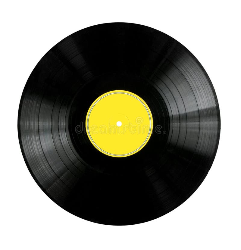 Vinyl Record with Yellow Label Stock Image - Image of phonograph, vinyl ...