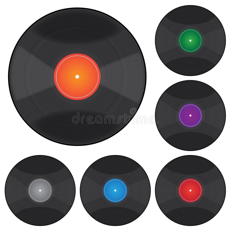 Vinyl Records Collection stock illustration. Illustration of grooves ...